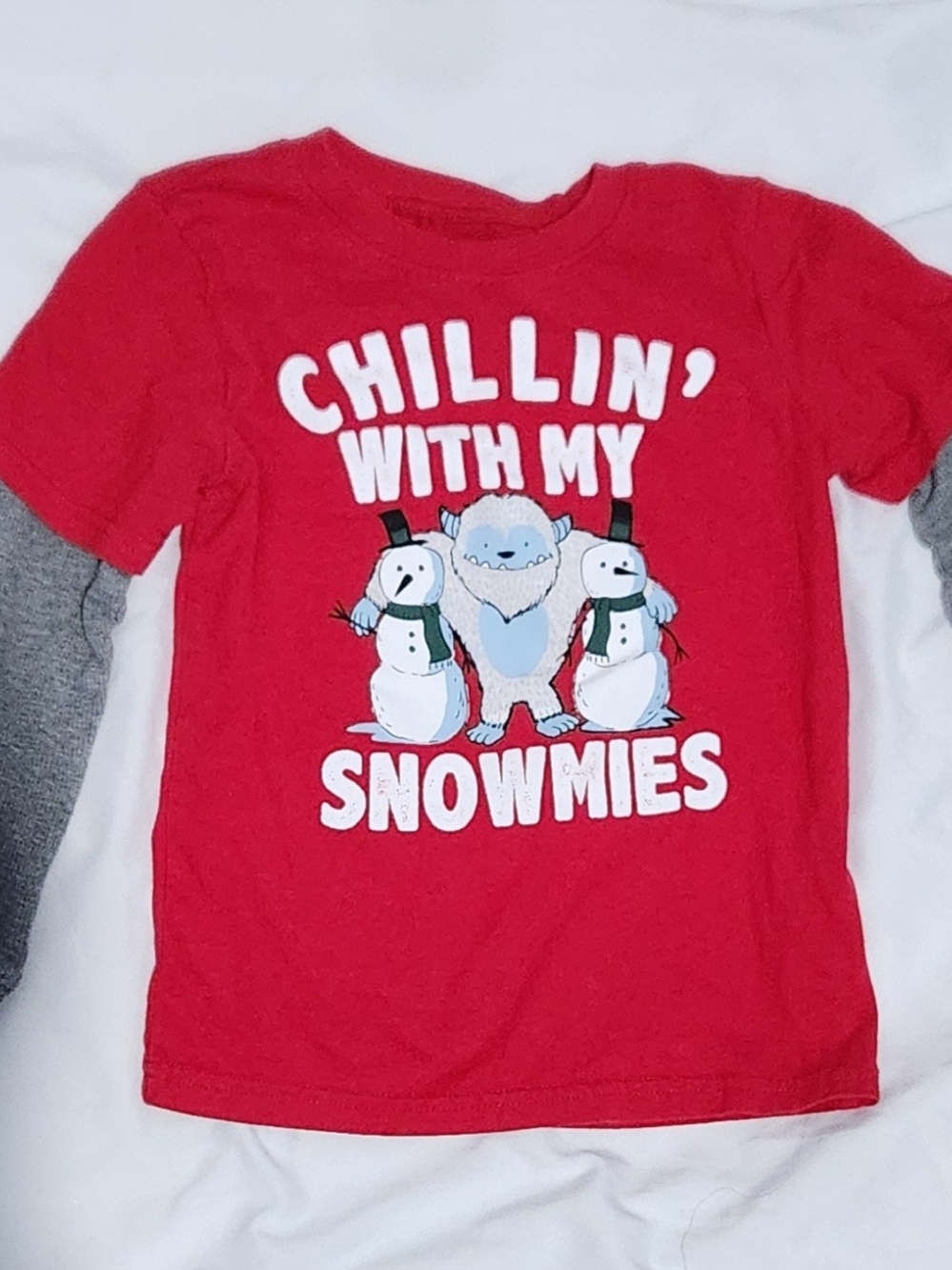 Carter's Red Long-Sleeve 'Chillin' With My Snowmies' Tee